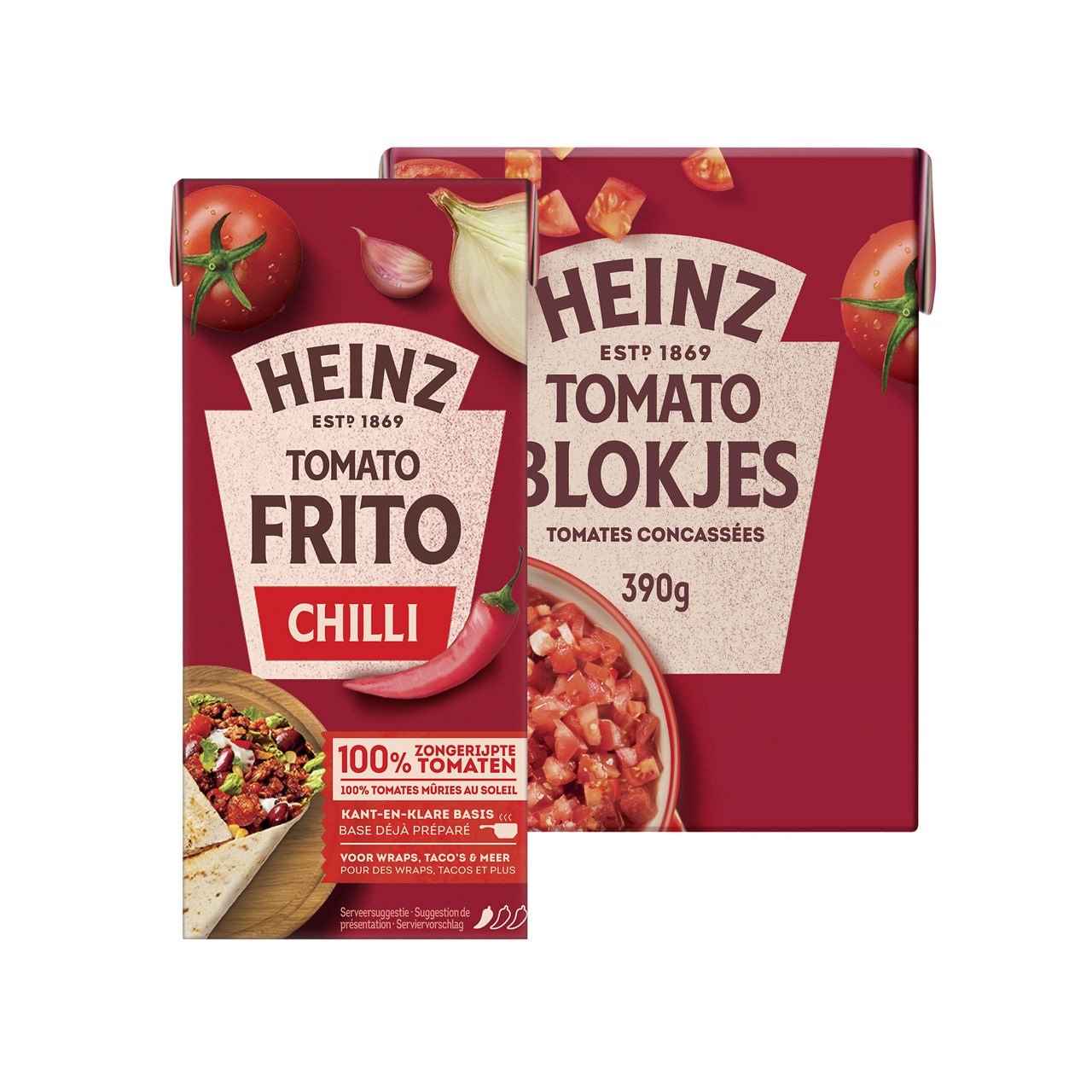 Tomatenblokjes en frito