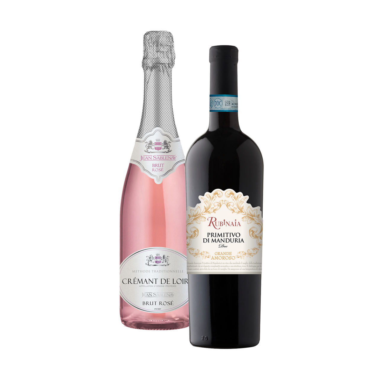 Crémant de Loire Brut rosé of Primitivo Di Manduria Doc