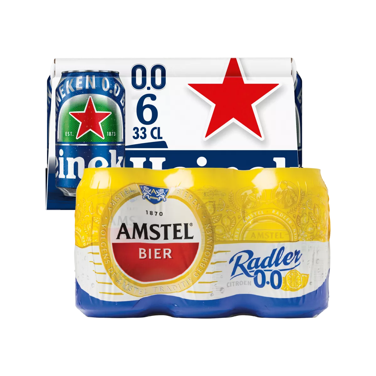 HEINEKEN OF AMSTEL 0.0 pilsener of radler 6-pack