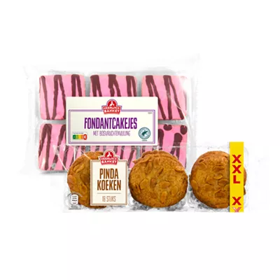 Pindakoeken, vruchtengebak of fondantcakejes