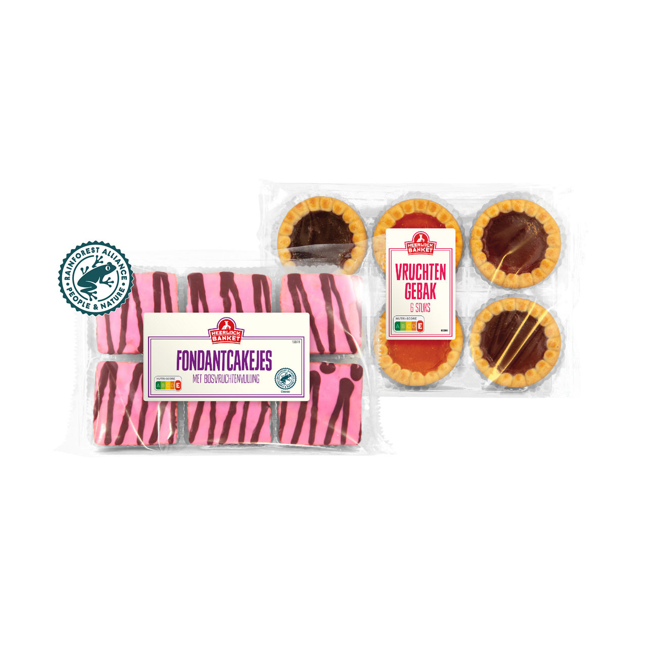 Pindakoeken, vruchtengebak of fondantcakejes