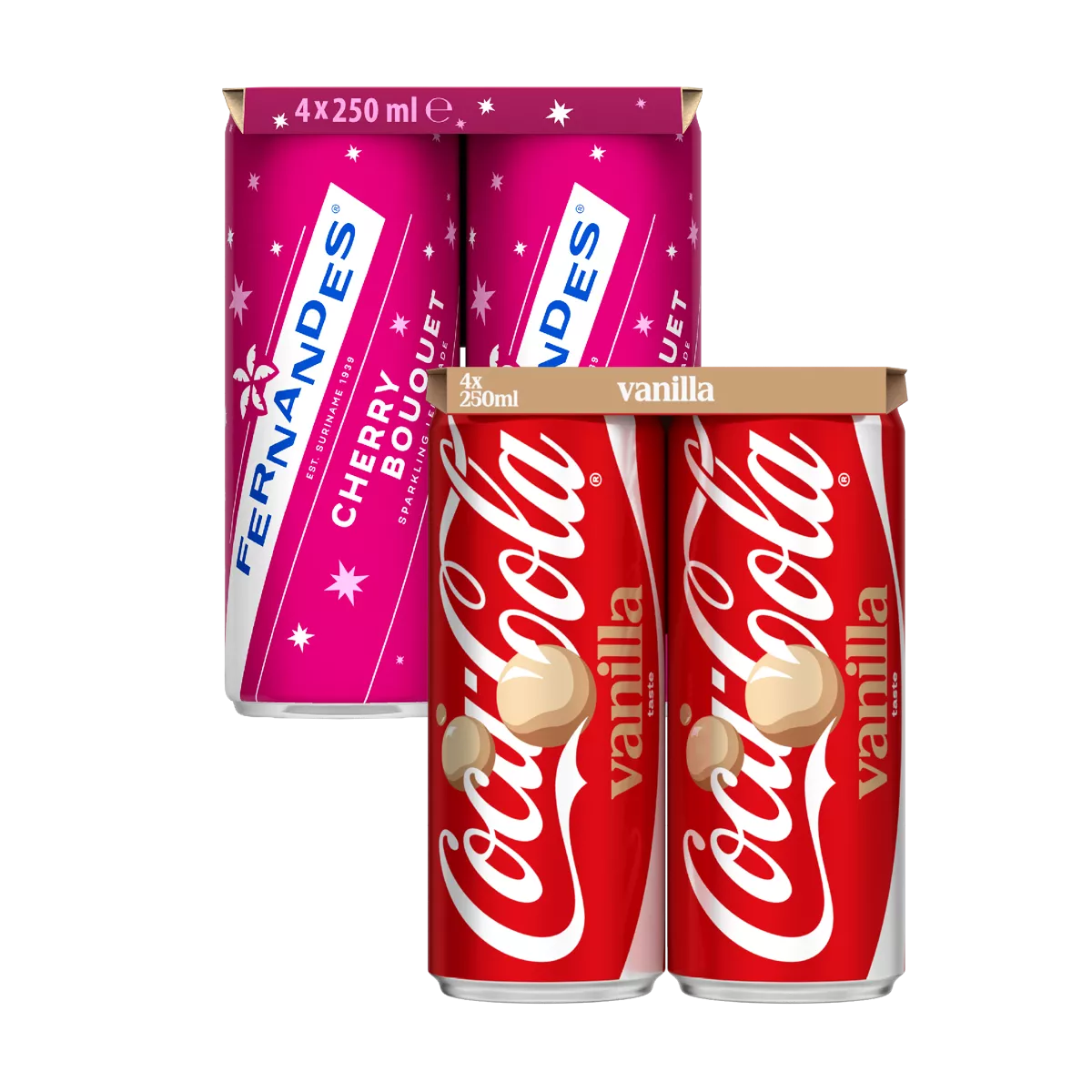 COCA-COLA OF FERNANDES Cola vanille, green punch of cherry bouquet 4-pack