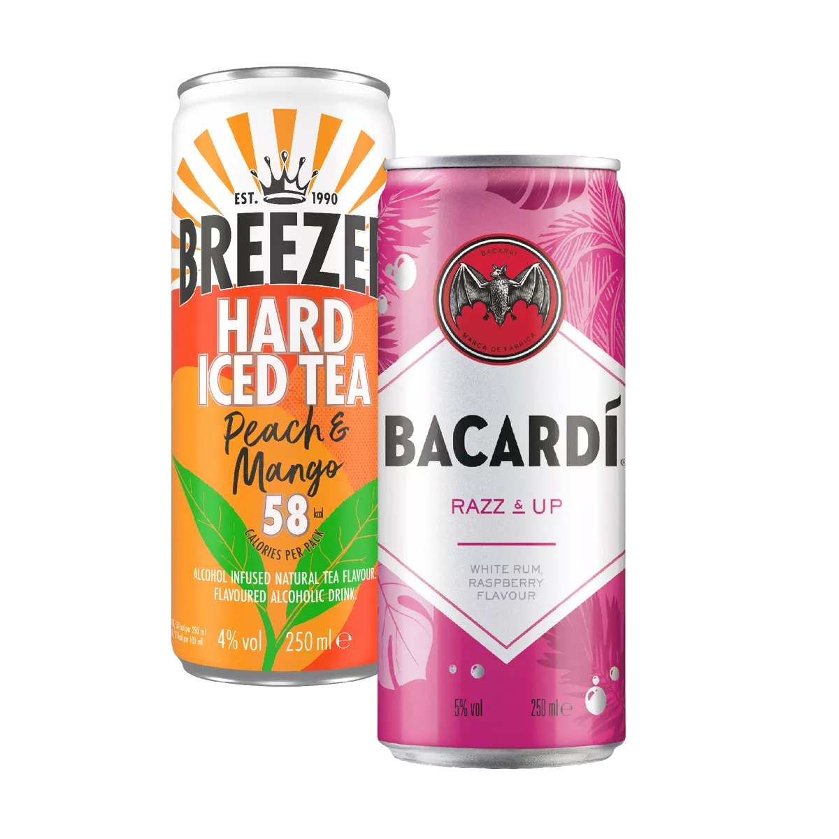 BACARDI OF BREEZER Mixdrink of hard iced tea