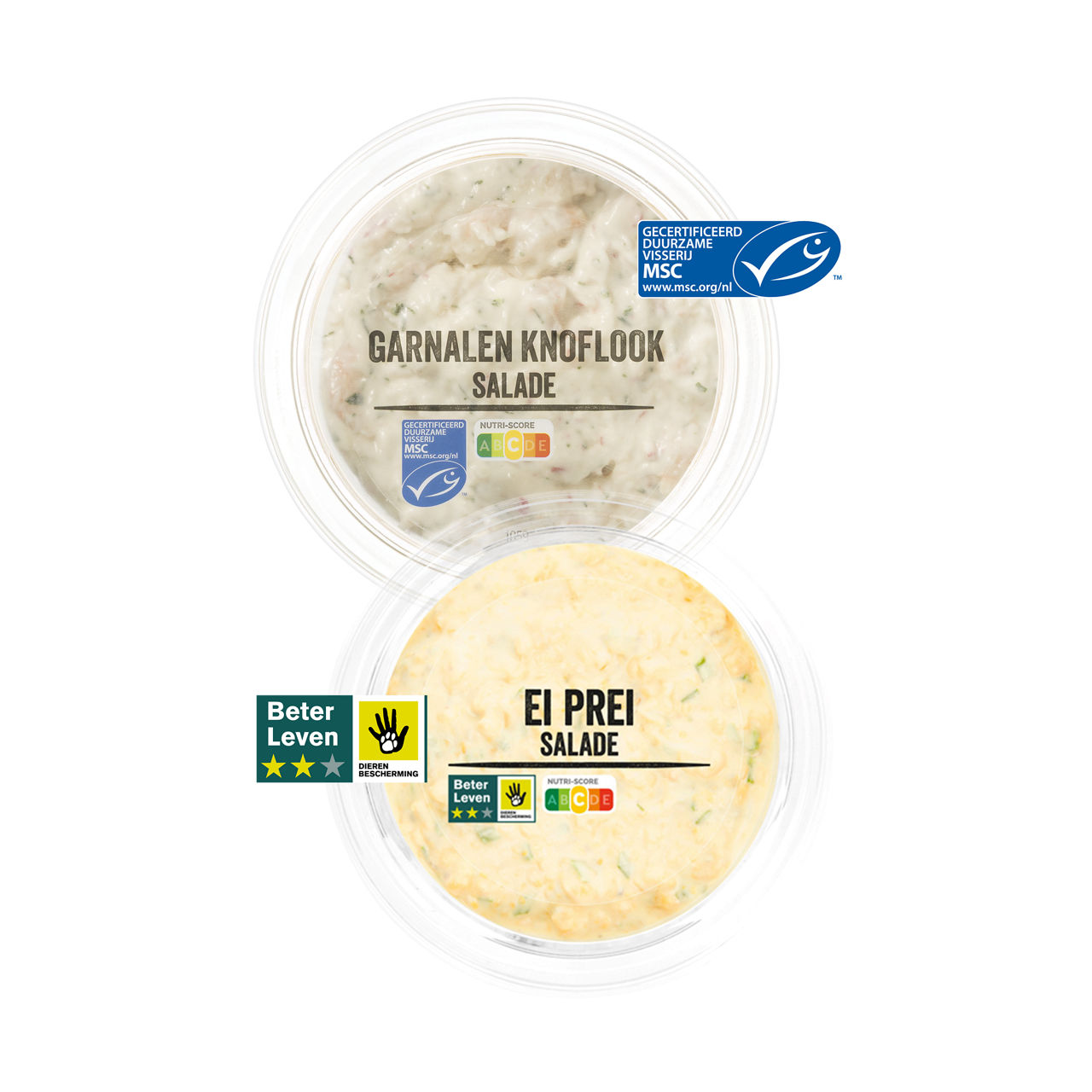 Garnalen knoflook- of ei-preisalade