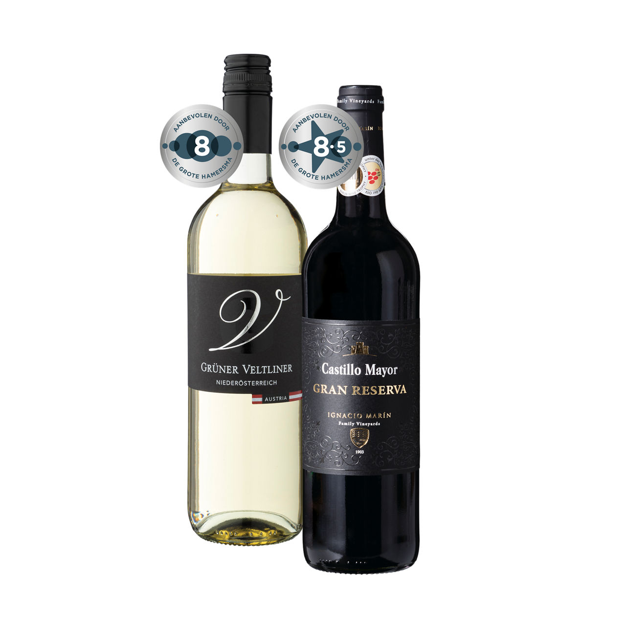 Grüner Veltliner, Castillo Mayor Gran Reserva, Pinot Grigio delle Venezie en Pinot Grigio rosé