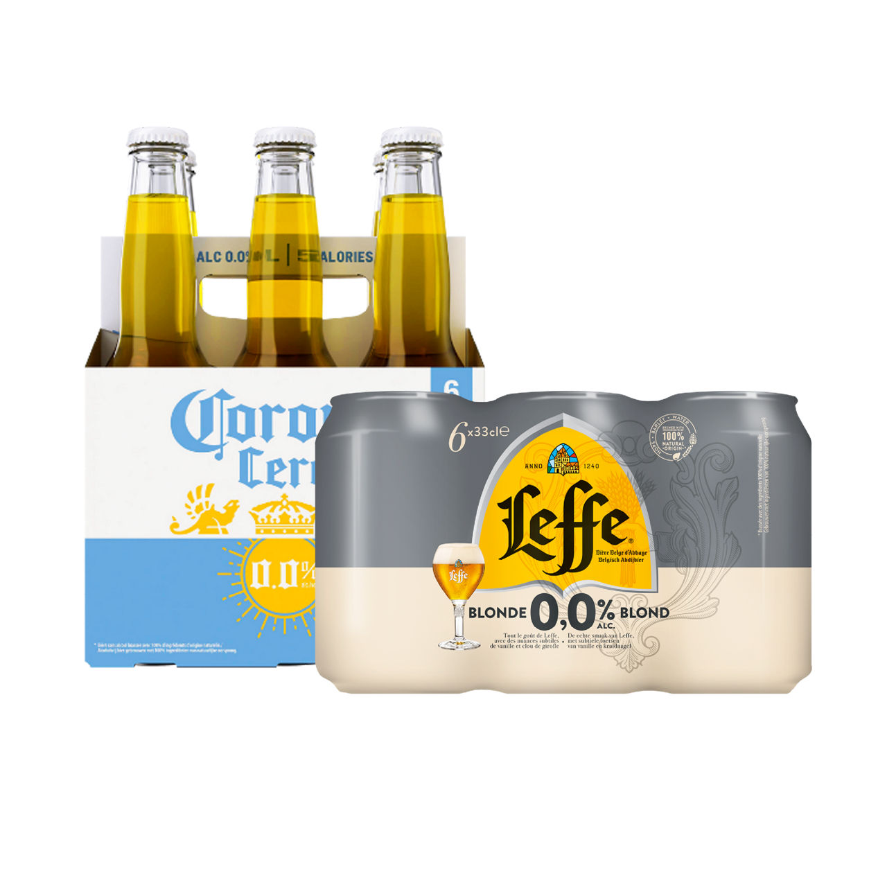 6-pack Corona of Leffe blond 0.0%