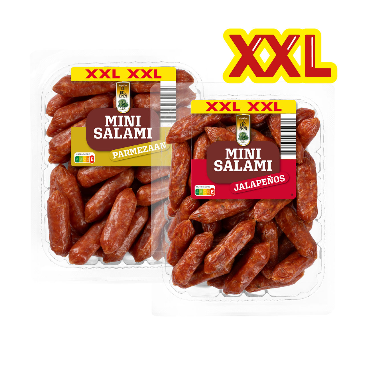 Mini droge worst, salami-Parmezaan of - ja­la­pe­ño's