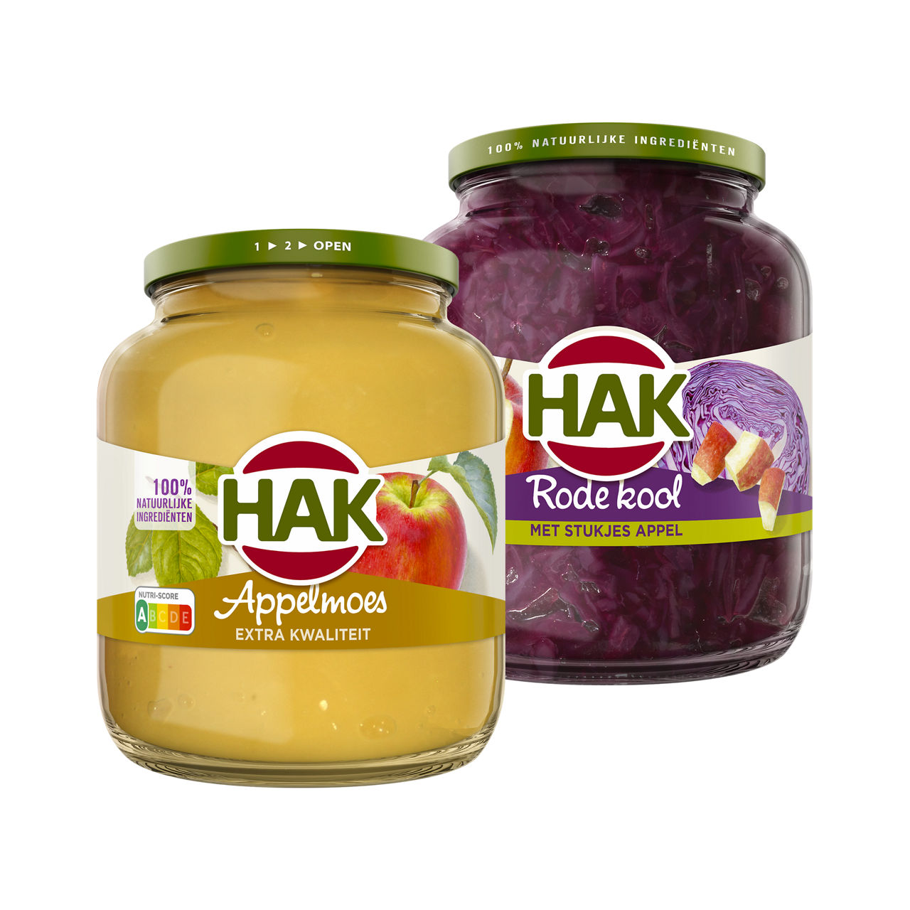 Appelmoes, bonen
en groente in pot