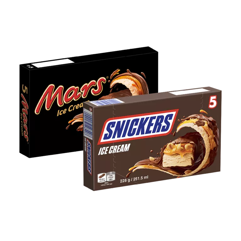 5-pack Mars-, Twix- of Snickers-ijs