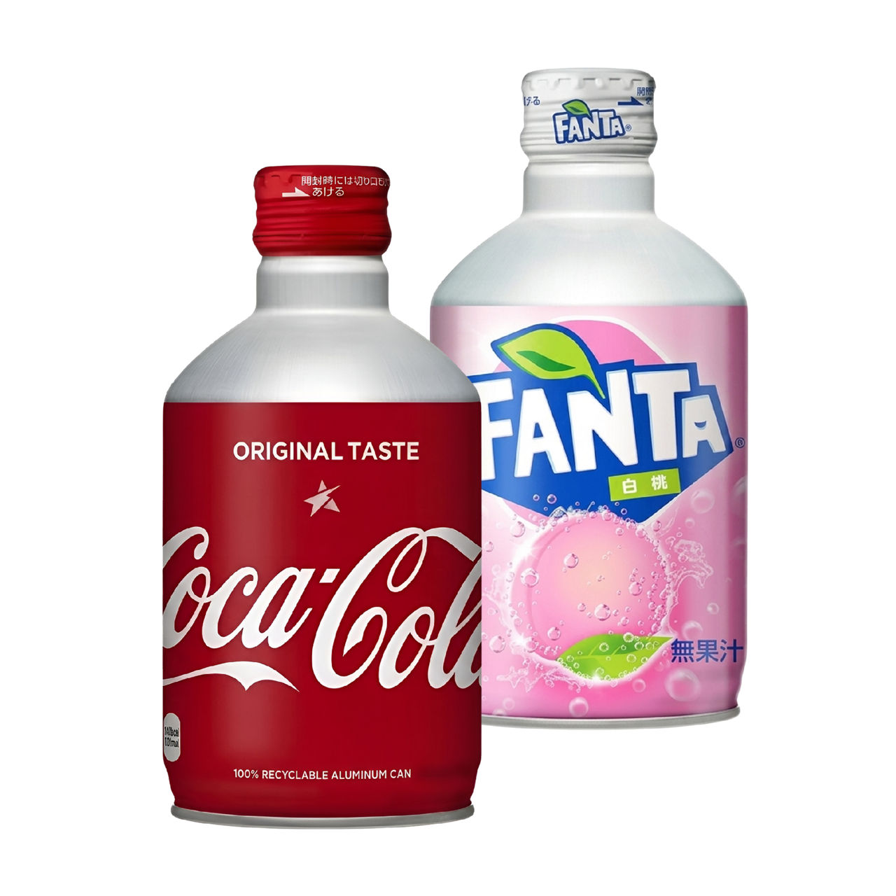 Fanta grape, pink peach of Coca Cola regular