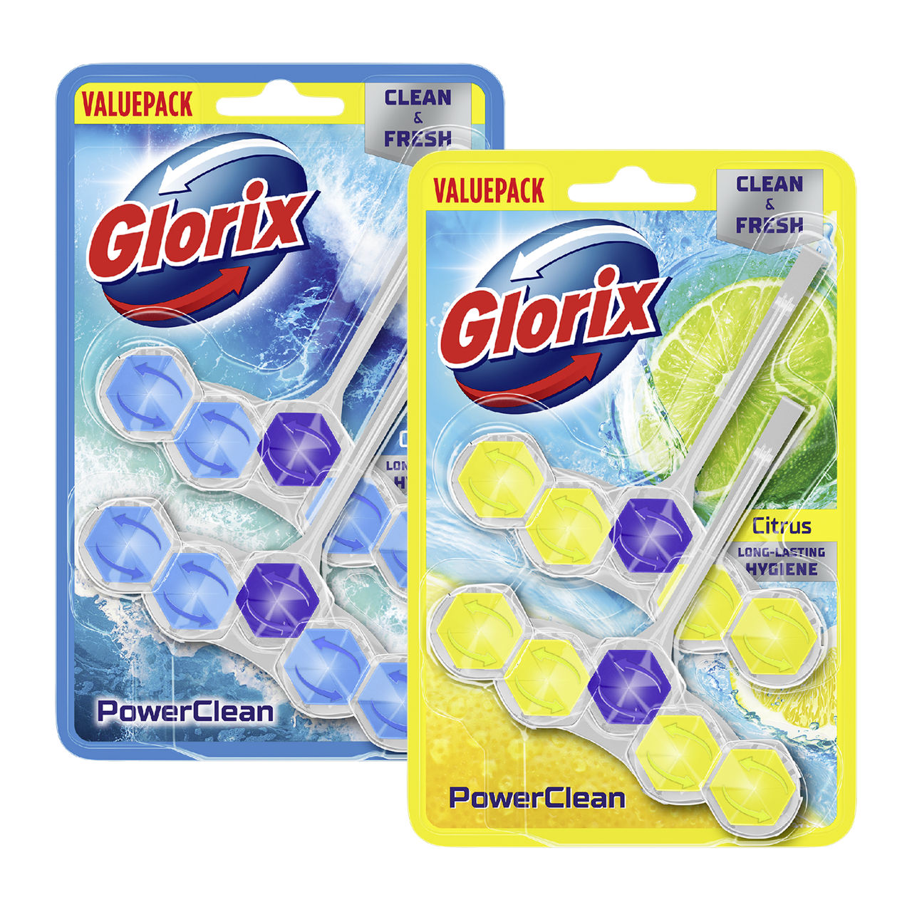 2-pack power clean toiletblokken