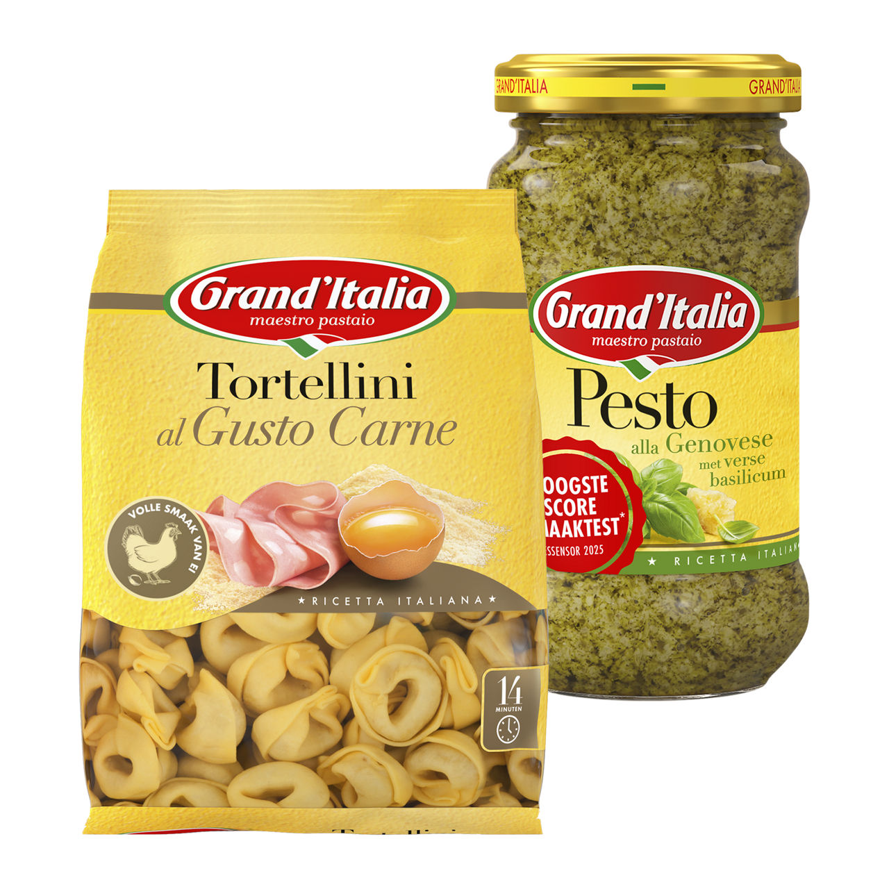 Tortellini, pastasaus of pesto