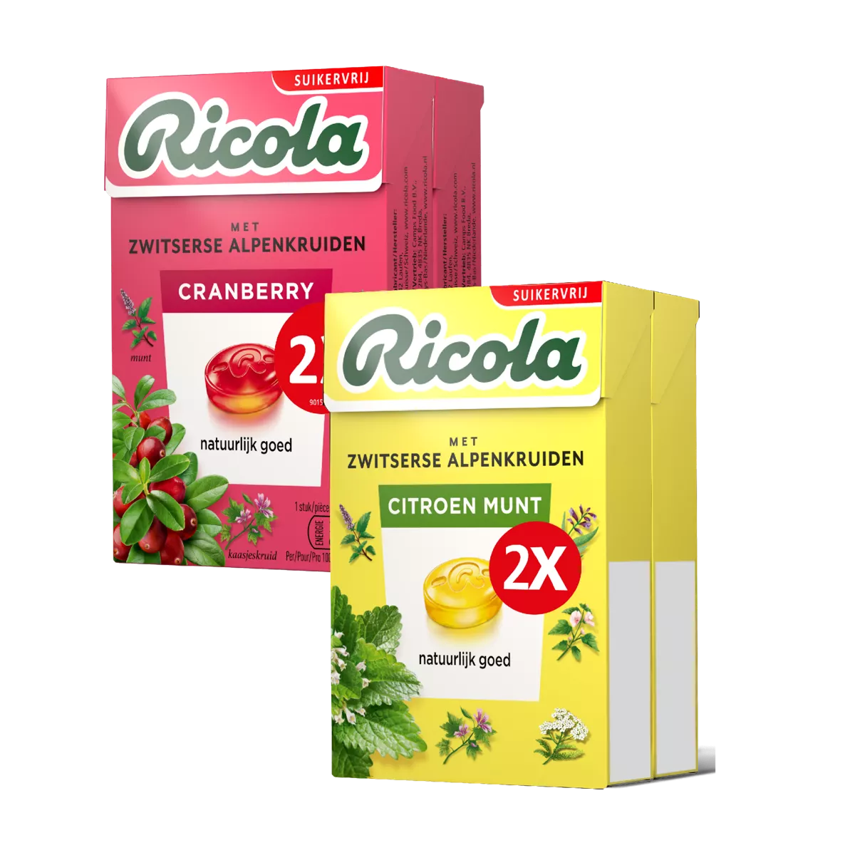 RICOLA Suikervrije pastilles 2-pack