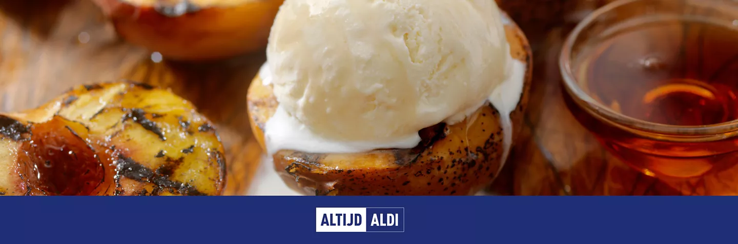 Gegrilde perzik als toetje BBQ 