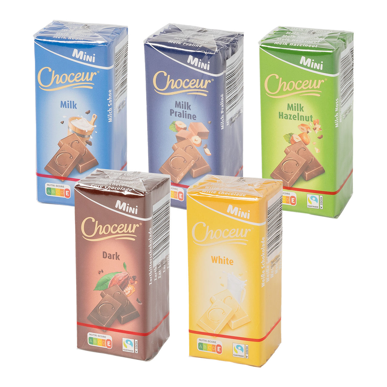 CHOCEUR Minichocoladetabletten, 5 st. (5 x 40 g)