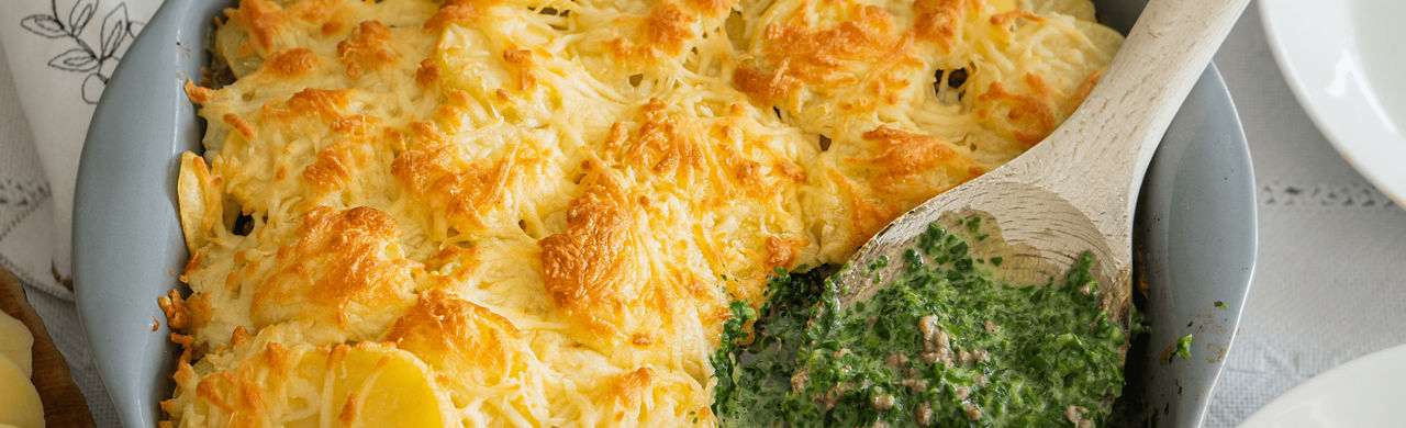 Ovenschotel met spinazie 