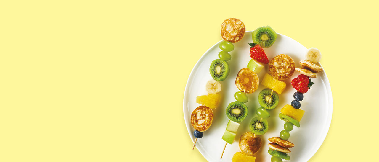 Pofferspiesjes met fruit en poedersuiker - ALDI Supermarkten