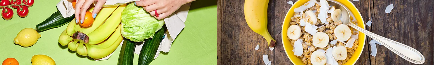 Geschnittene Bananen in einer Müslischüssel