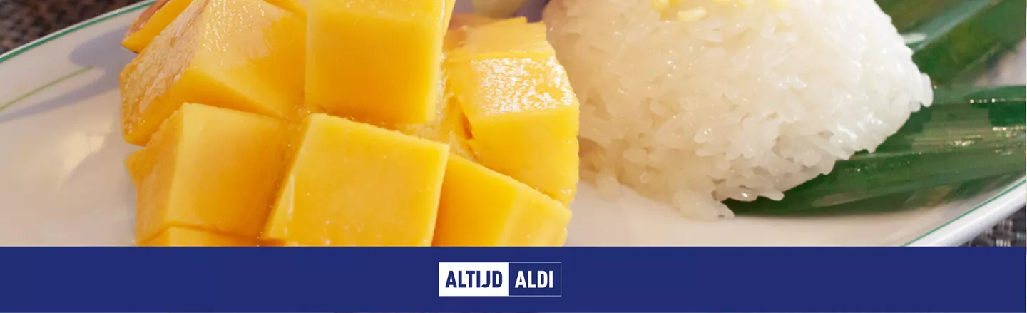 Mango sticky rice met kokosmelk 