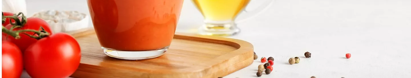 Vaso vidrio gazpacho ingredientes
