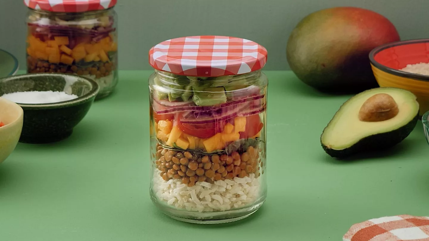 Receta de ensalada de lentejas, arroz y aguacate ALDI