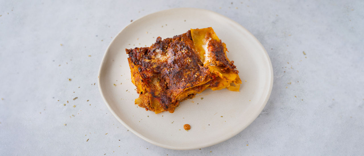 Vegetarische lasagne met paddenstoelenbolognese bij ALDI
