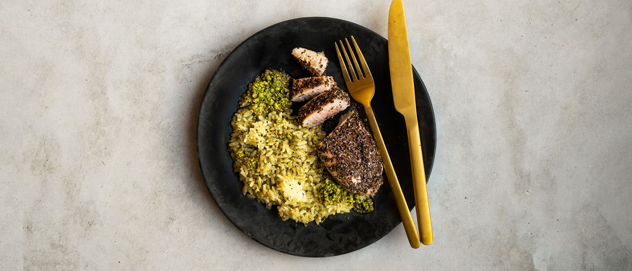 Italiaanse rijst met pesto en kipfilet recept ALDI