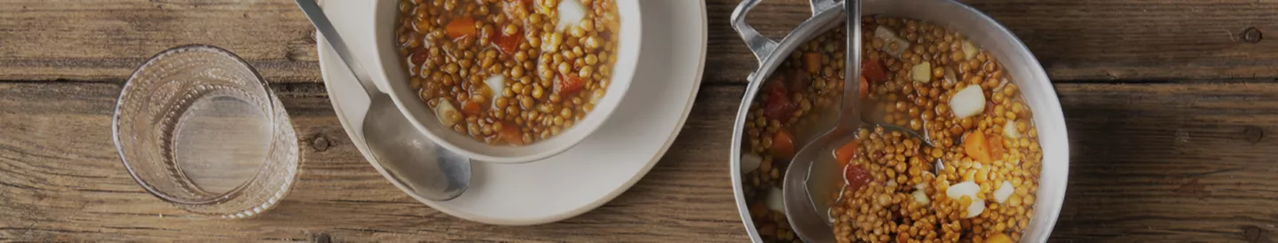 Imagen de lentejas, un alimento vegetal rico en hierro
