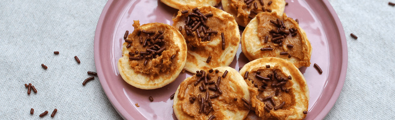 poffertjes pindakaas kiekeboe melk hagelslag    