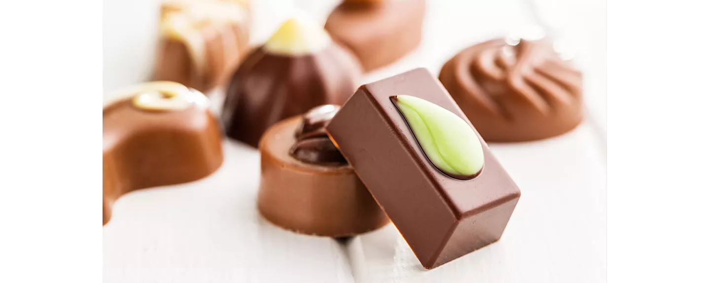 Bombones con praliné en su interior