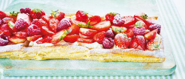 Aardbeien bladerdeegtaart van ALDI