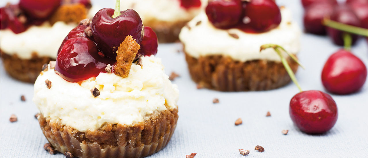 Mini kersen cheesecakejes van ALDI
