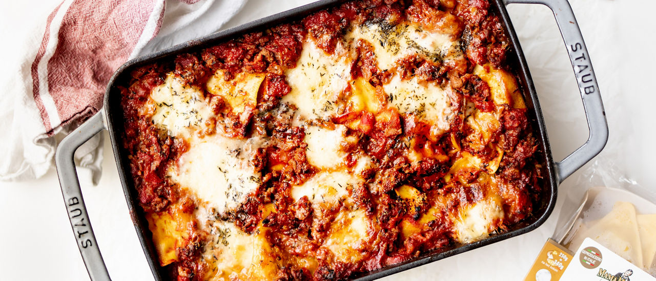 Makkelijke lasagne van verse gevulde pasta bij ALDI