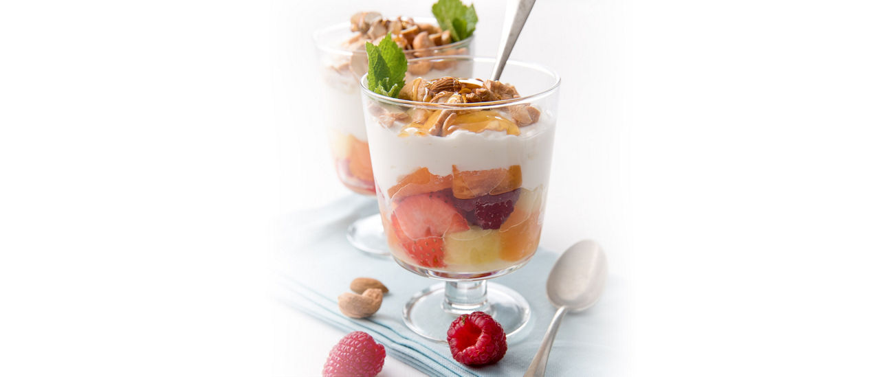 Fruit met yoghurt en noten van ALDI