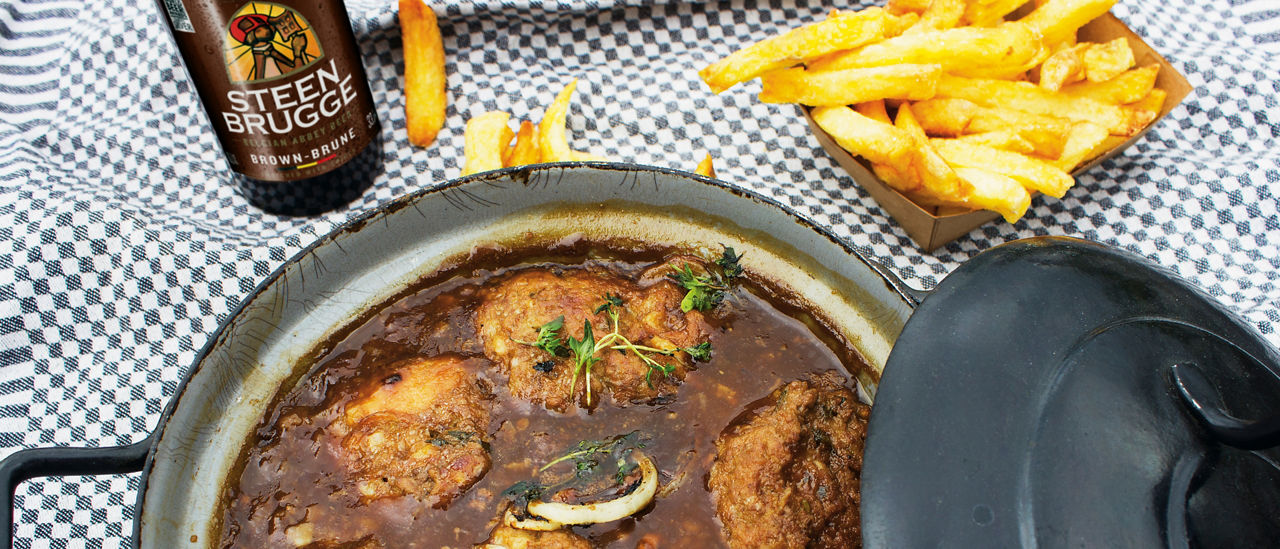 Gehaktballen met Belgisch bier en friet van ALDI