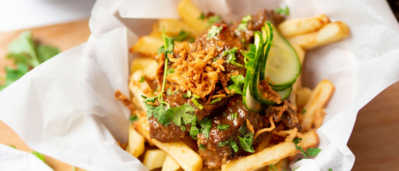 Frietje stoof met Aziatisch stoofvlees bij ALDI