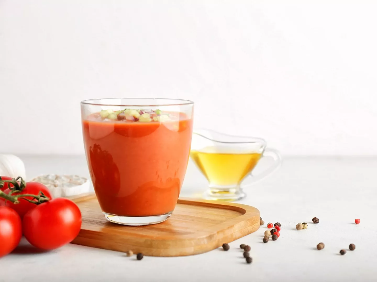 Vaso vidrio gazpacho ingredientes