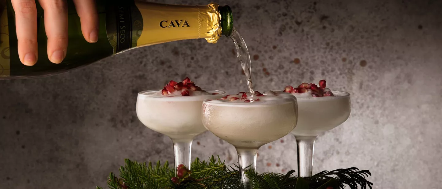 Sorbete de cava como idea de coctel navideño