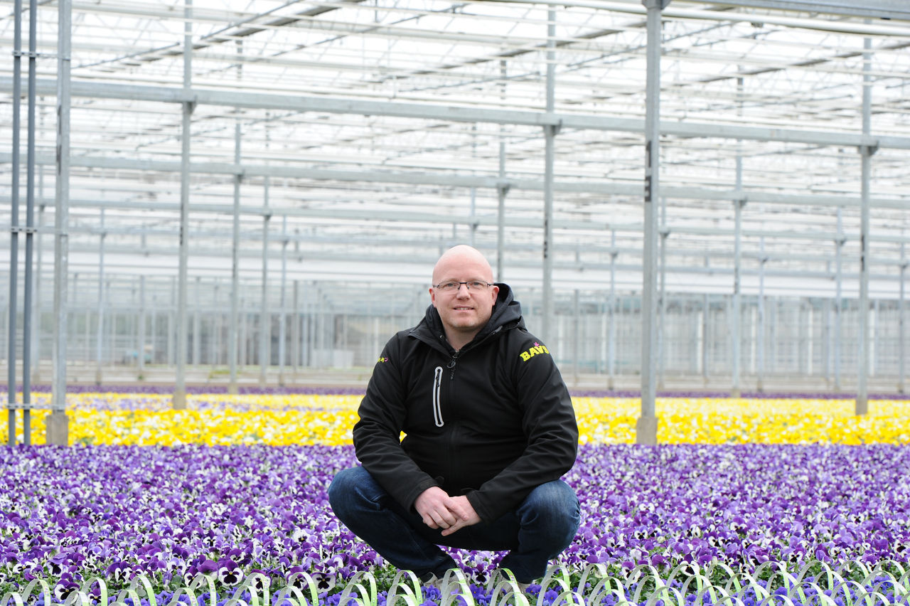 Kweker Arnold Vervetjes van kwekerij Baas in de Noordoostpolder met duurzame bloemen en planten voor ALDI