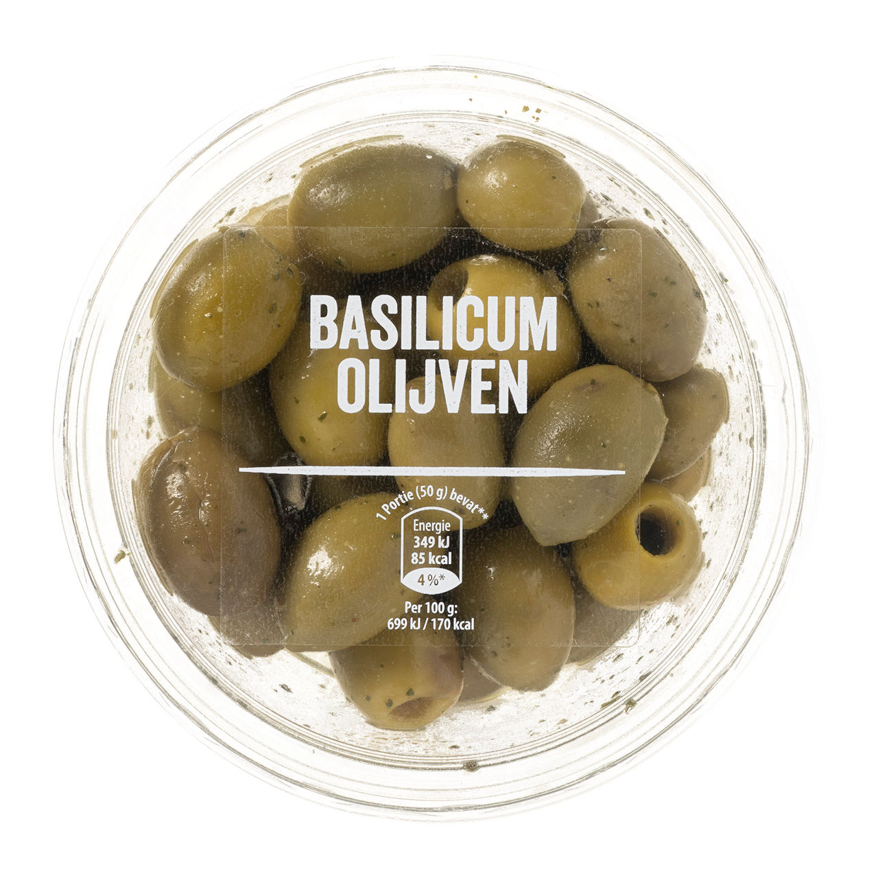 Verse olijven met basilicum