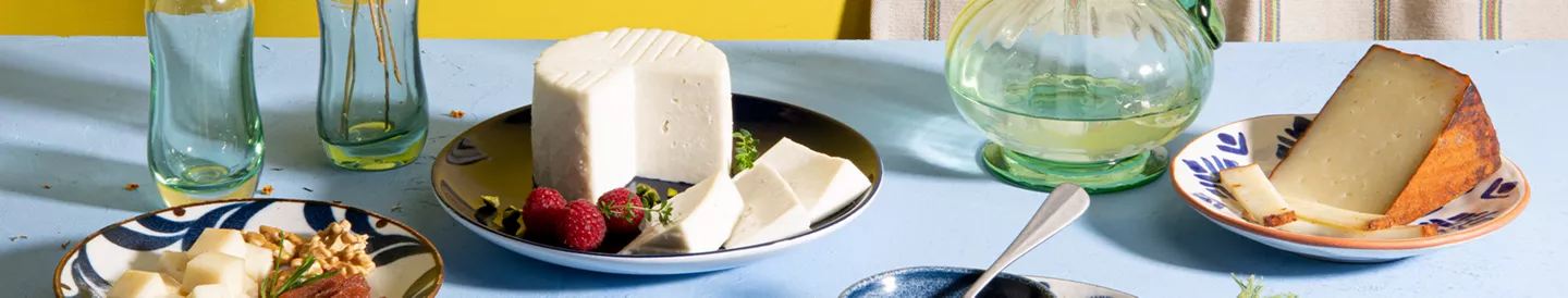 queso fresco tipo Burgos sobre un plato