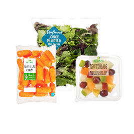 Vers gesneden groenten, fruit en sla van ALDI