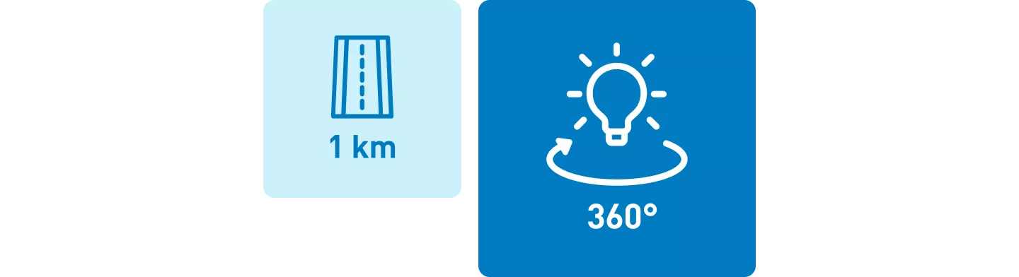 ALDI. Visibilidad 360º y visible a más de 1 km