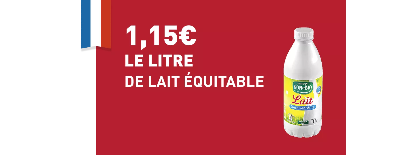 Avec ce nouvel engagement, nous proposons désormais dans nos rayons une offre de lait 100% conventionné avec une juste rémunération des agriculteurs.  Une avancée qui permet de garantir aux consommateurs un lait de qualité, qui valorise la filière laitière et les producteurs français, tout en étant sans OGM et produit en France. 