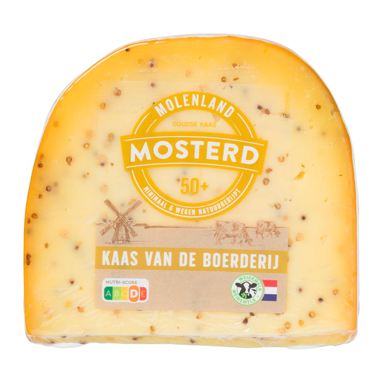 Goudse kaas van de boerderij 50+ mosterd