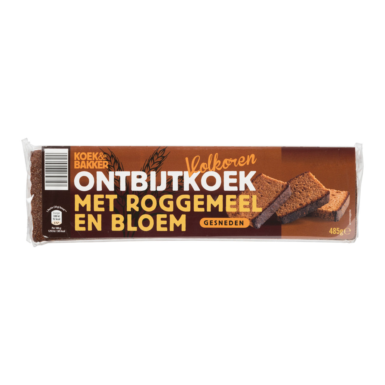 Gesneden volkoren ontbijtkoek