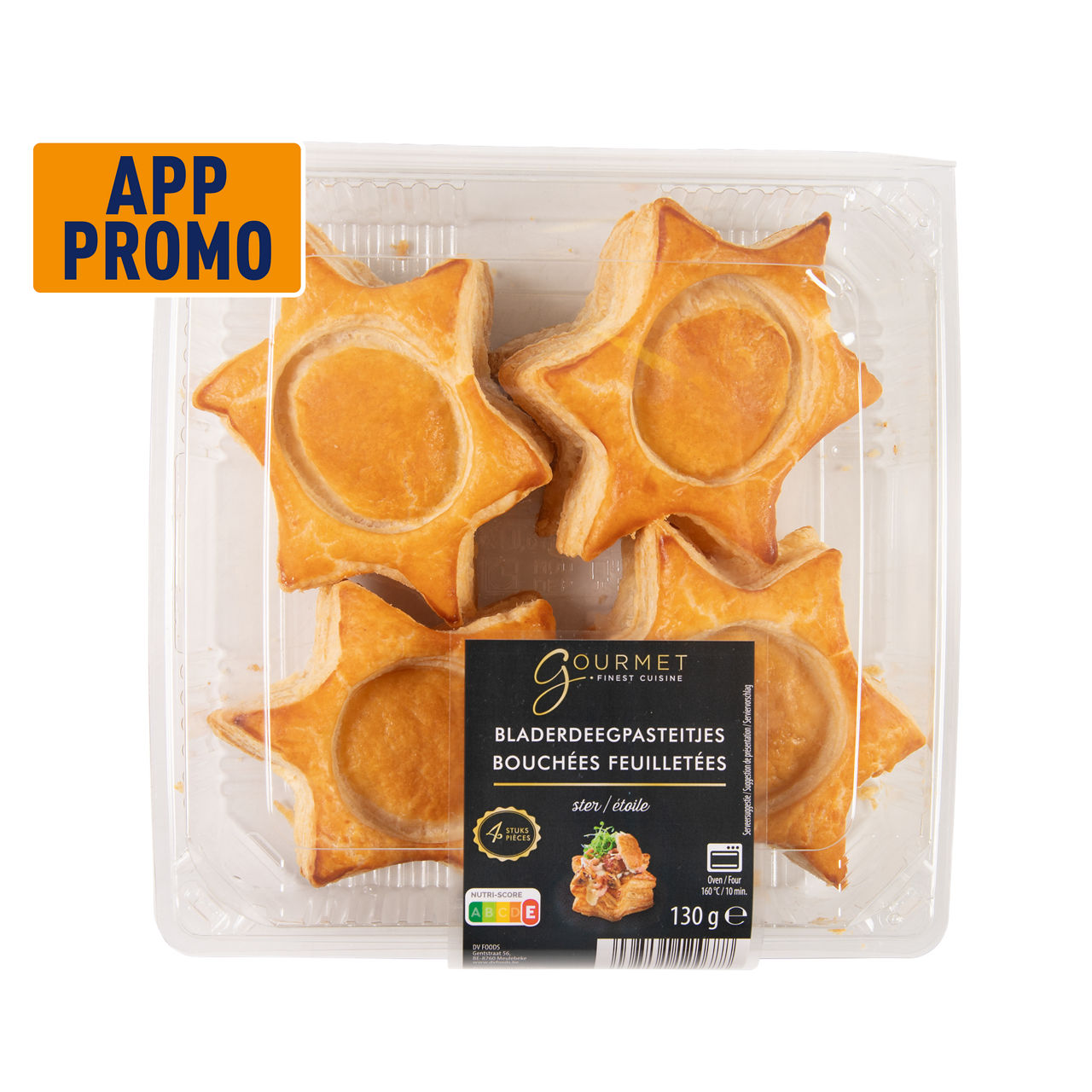 GOURMET FINEST CUISINE Bladerdeegpasteitjes stervorm, 4 st. (130 g)