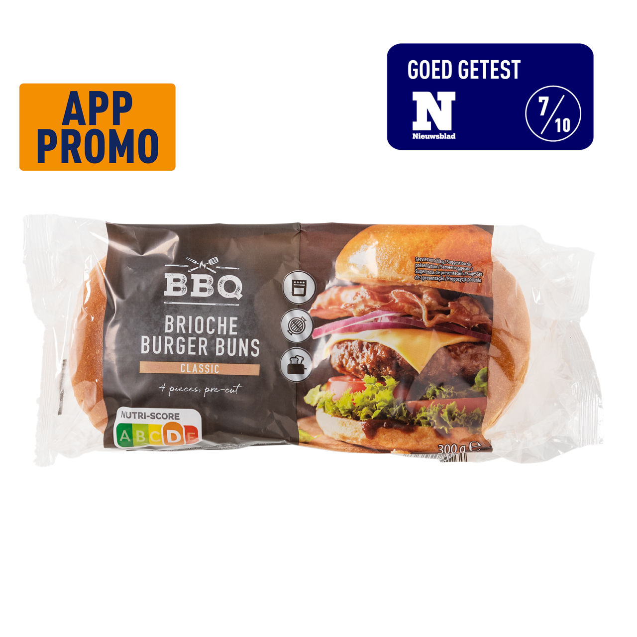 BBQ Brioche-burgerbroodje, 4 st. (4 x 75 g)