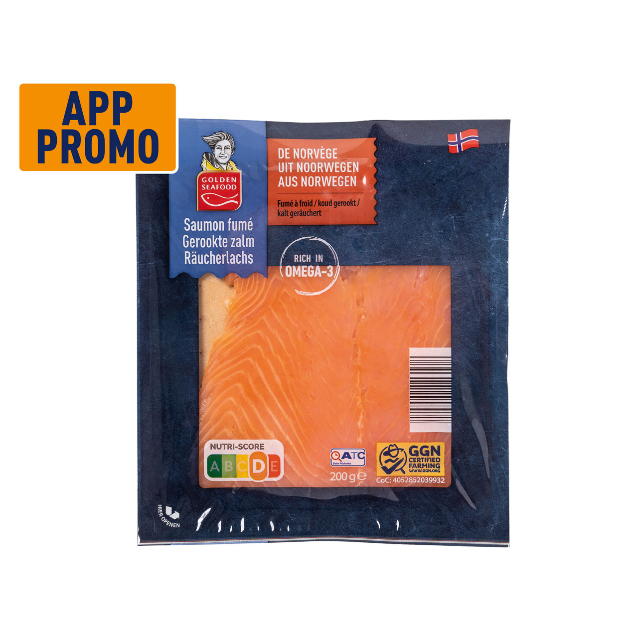 GOLDEN SEAFOOD Gerookte zalm (2 x 200 g)