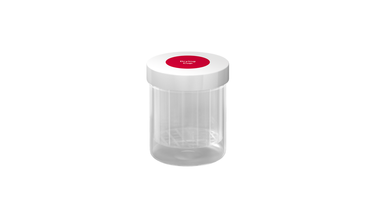 Clear plastic container with white lid